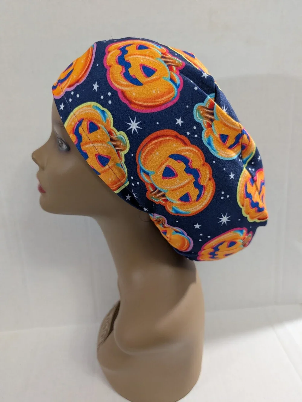 Pumpkin, Halloween, Euro Style Scrub Cap, Scrub Cap, Surgery Hat, Chemo Hat